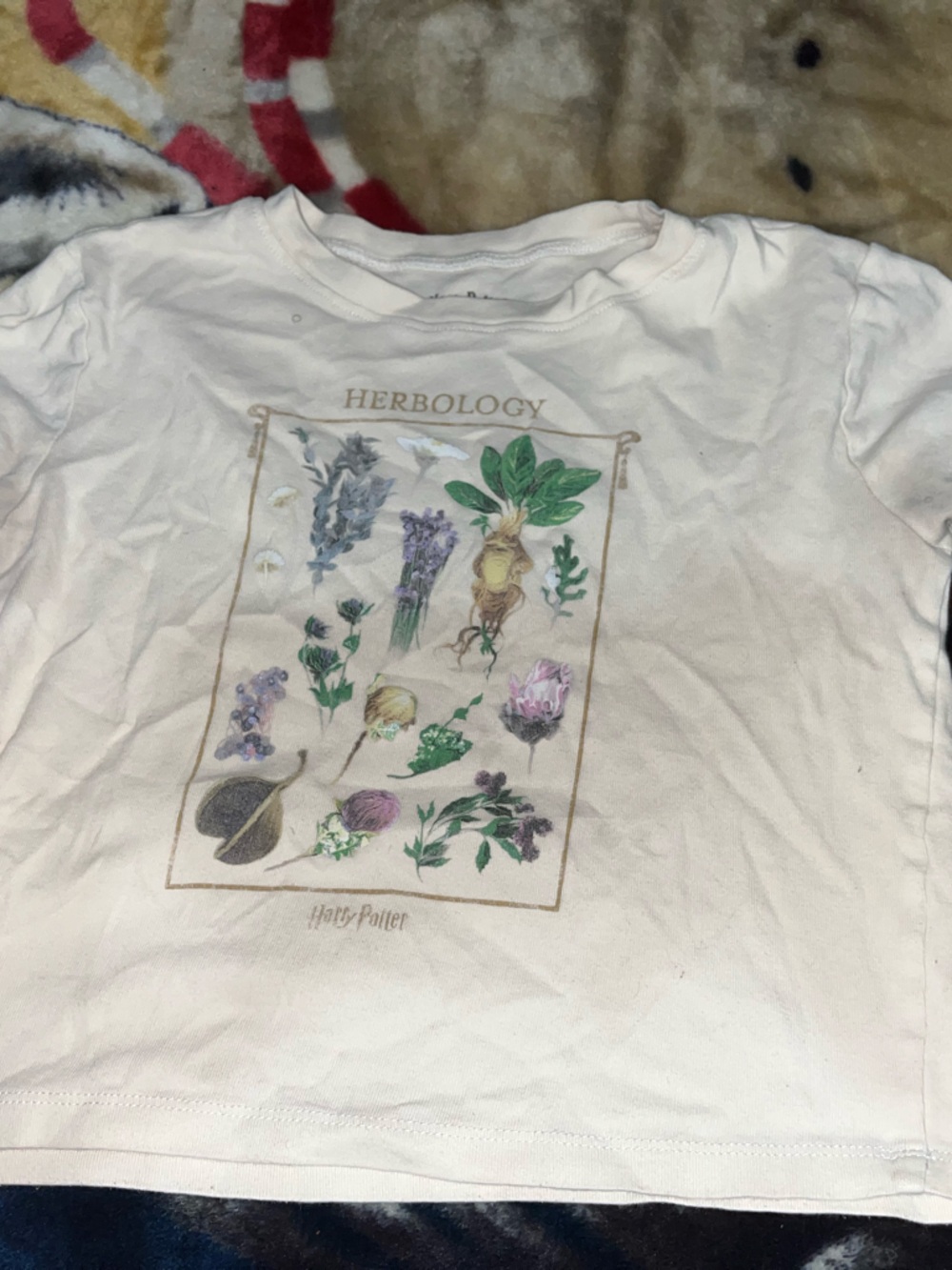 Warner Bros. White Kids T-Shirt with Herbology Botanical Print